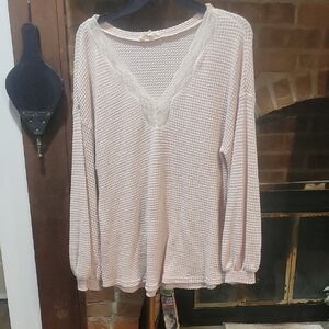 Entro Cream Waffle Knit Top